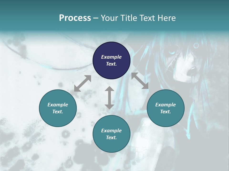 A Woman With Blue Hair Is Standing In Front Of A Black And White Background PowerPoint Template