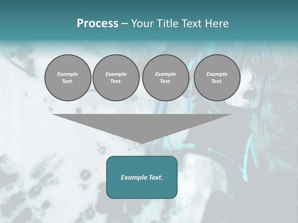 A Woman With Blue Hair Is Standing In Front Of A Black And White Background PowerPoint Template