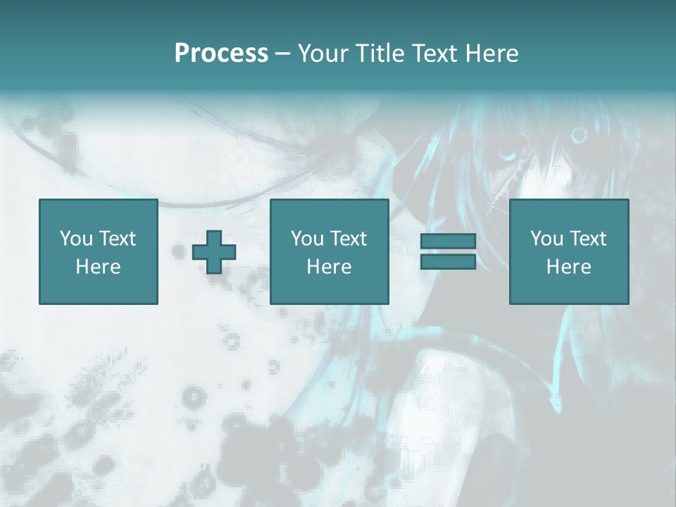 A Woman With Blue Hair Is Standing In Front Of A Black And White Background PowerPoint Template
