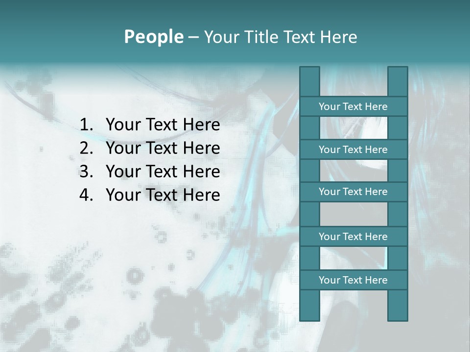 A Woman With Blue Hair Is Standing In Front Of A Black And White Background PowerPoint Template