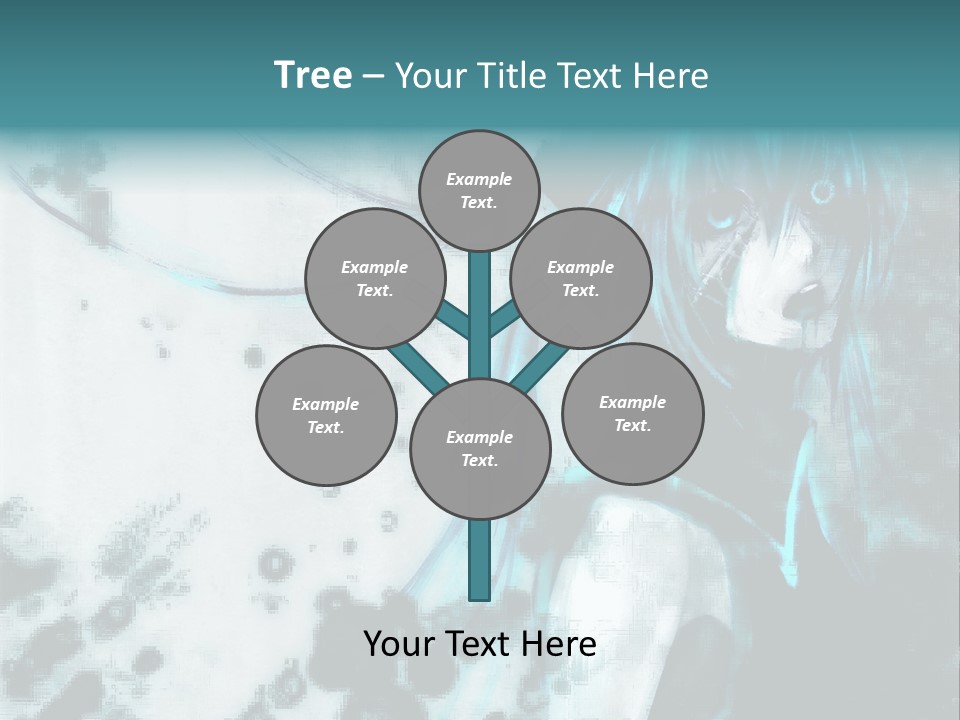 A Woman With Blue Hair Is Standing In Front Of A Black And White Background PowerPoint Template