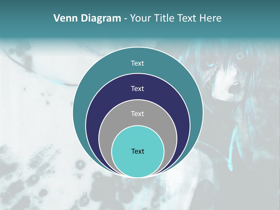 A Woman With Blue Hair Is Standing In Front Of A Black And White Background PowerPoint Template
