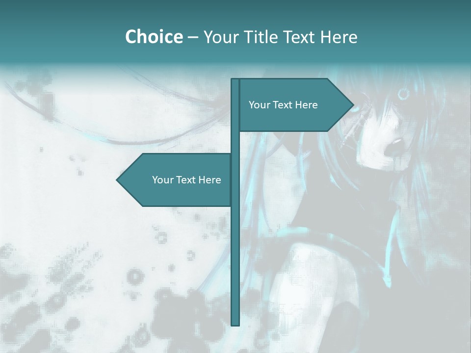 A Woman With Blue Hair Is Standing In Front Of A Black And White Background PowerPoint Template