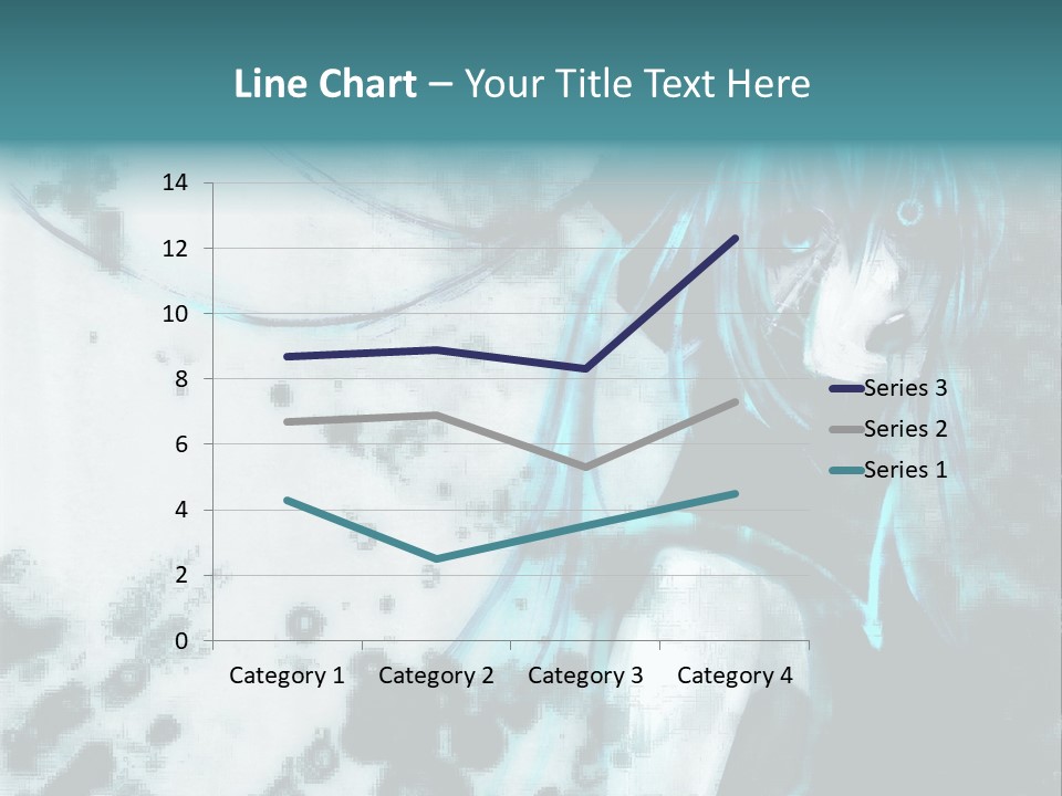 A Woman With Blue Hair Is Standing In Front Of A Black And White Background PowerPoint Template