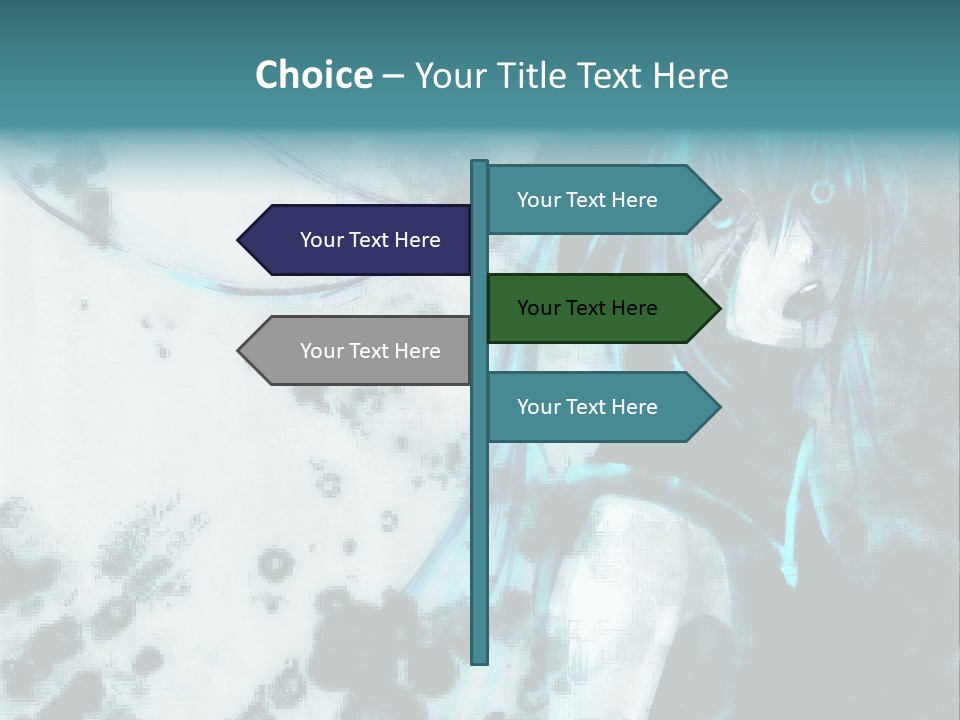 A Woman With Blue Hair Is Standing In Front Of A Black And White Background PowerPoint Template