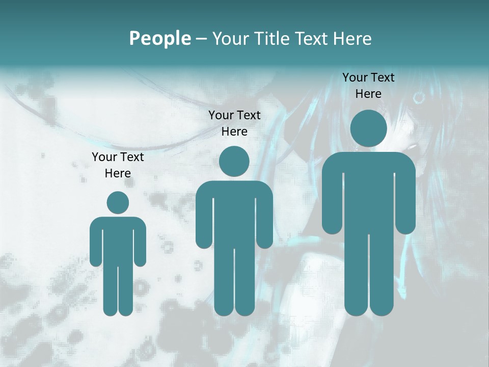 A Woman With Blue Hair Is Standing In Front Of A Black And White Background PowerPoint Template