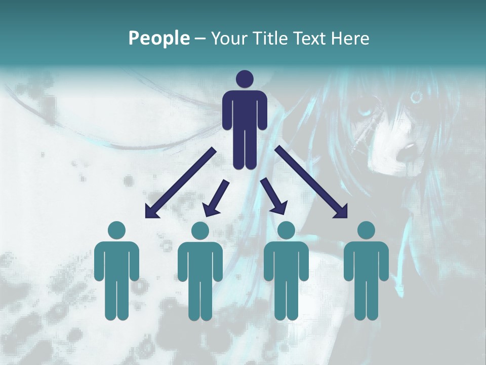 A Woman With Blue Hair Is Standing In Front Of A Black And White Background PowerPoint Template