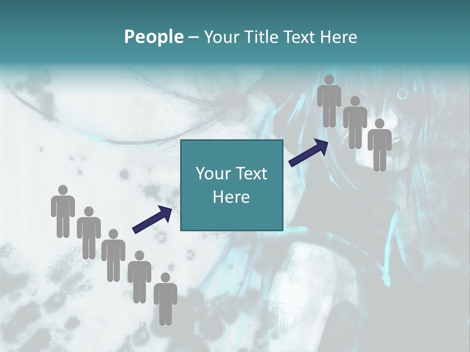 A Woman With Blue Hair Is Standing In Front Of A Black And White Background PowerPoint Template