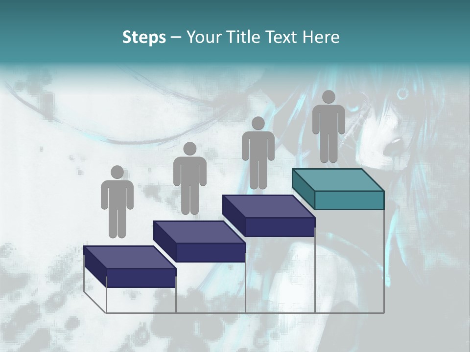 A Woman With Blue Hair Is Standing In Front Of A Black And White Background PowerPoint Template