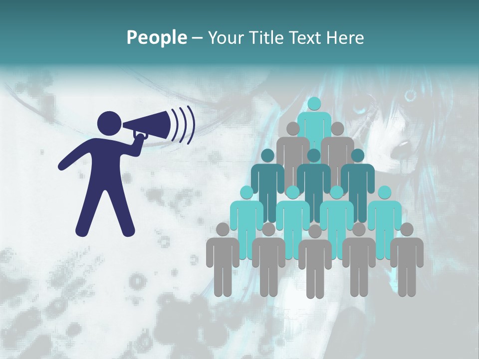 A Woman With Blue Hair Is Standing In Front Of A Black And White Background PowerPoint Template