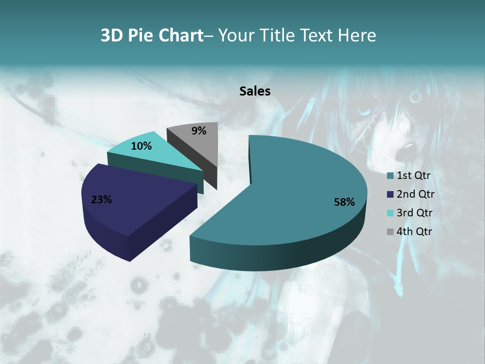A Woman With Blue Hair Is Standing In Front Of A Black And White Background PowerPoint Template