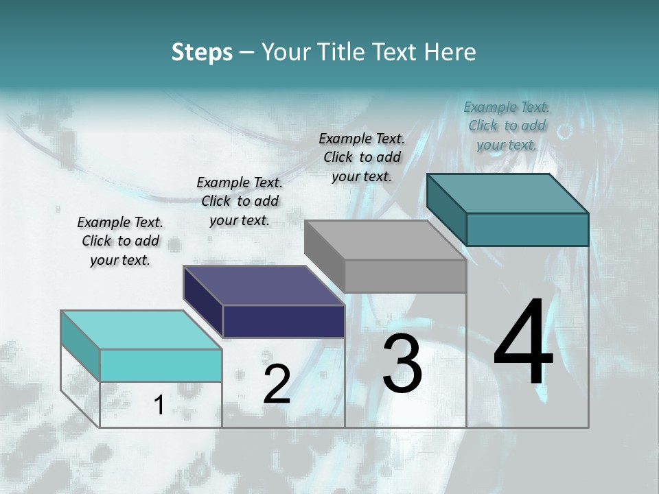 A Woman With Blue Hair Is Standing In Front Of A Black And White Background PowerPoint Template