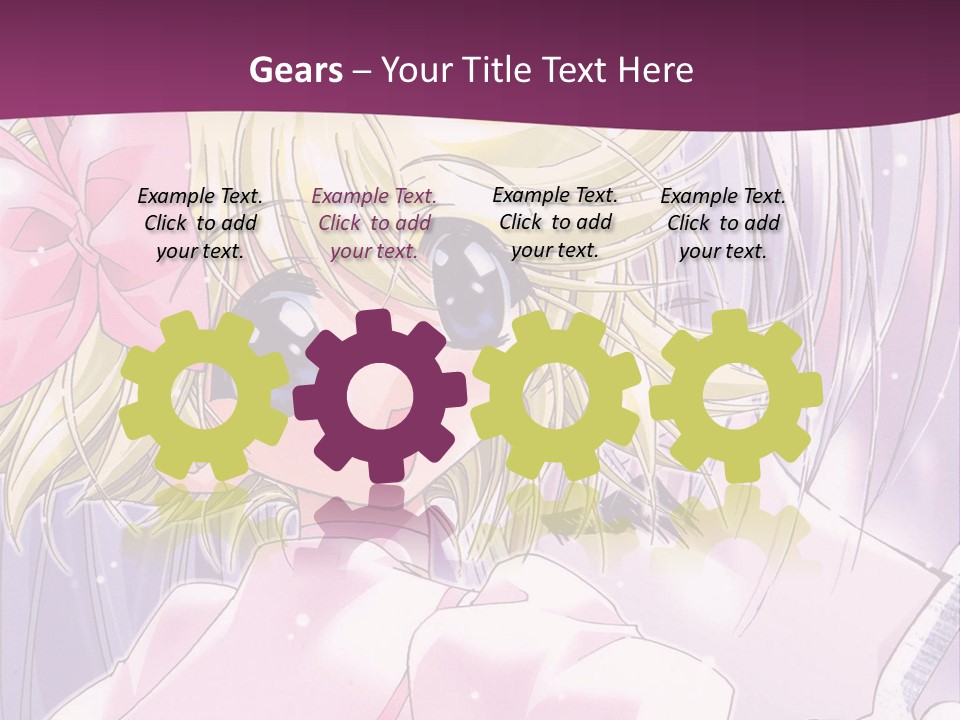 A Girl In A Pink Dress With A Pink Bow On Her Head PowerPoint Template