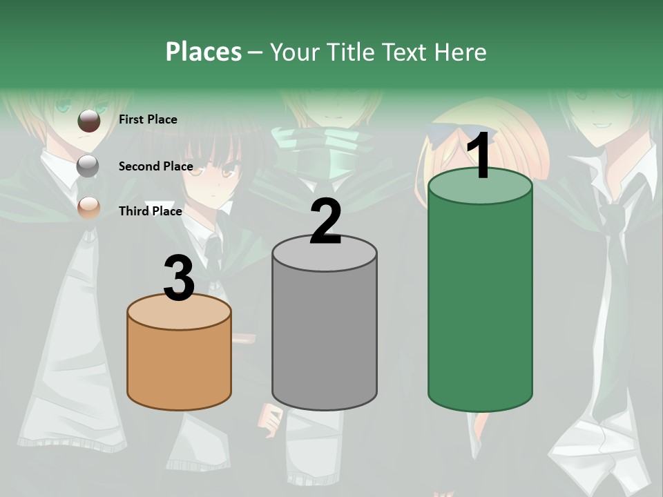 A Group Of Anime Characters Standing Next To Each Other PowerPoint Template