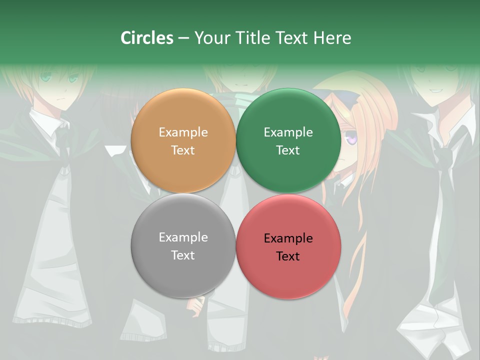 A Group Of Anime Characters Standing Next To Each Other PowerPoint Template
