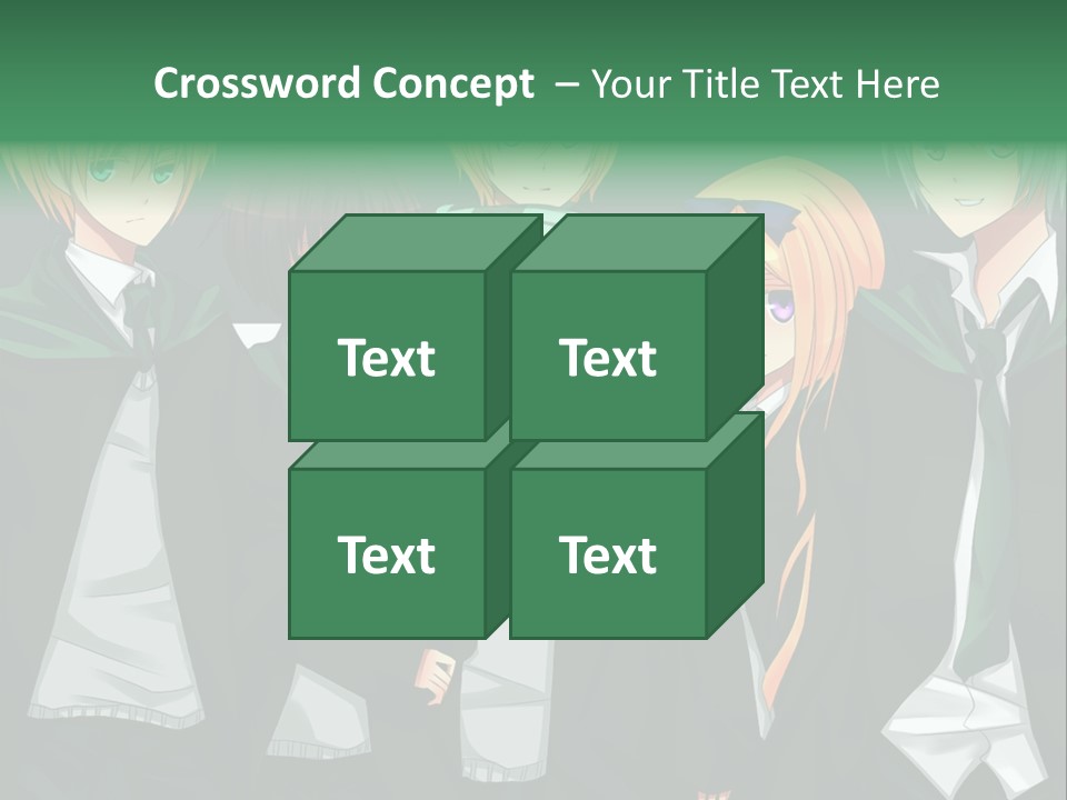 A Group Of Anime Characters Standing Next To Each Other PowerPoint Template