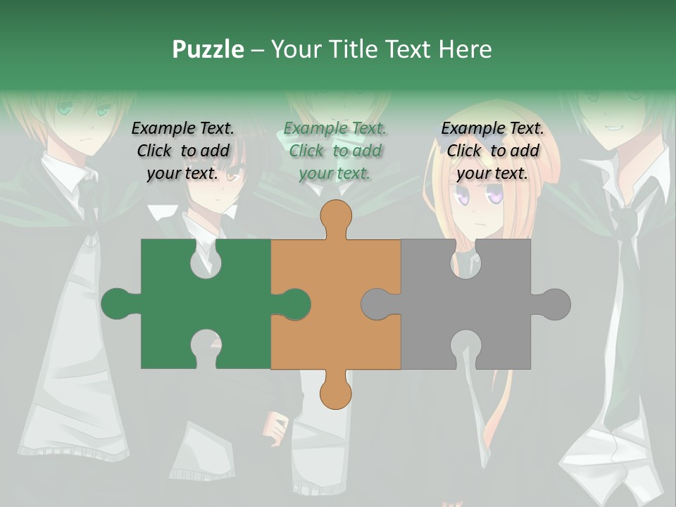 A Group Of Anime Characters Standing Next To Each Other PowerPoint Template