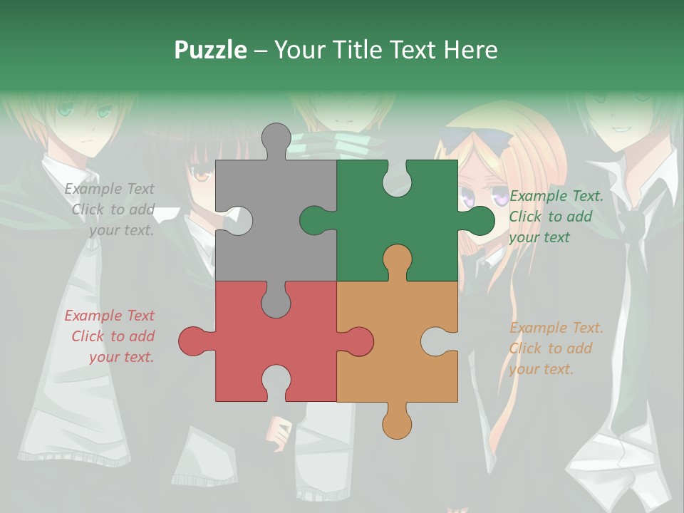 A Group Of Anime Characters Standing Next To Each Other PowerPoint Template