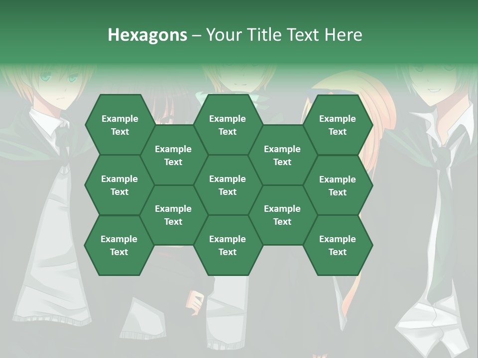 A Group Of Anime Characters Standing Next To Each Other PowerPoint Template