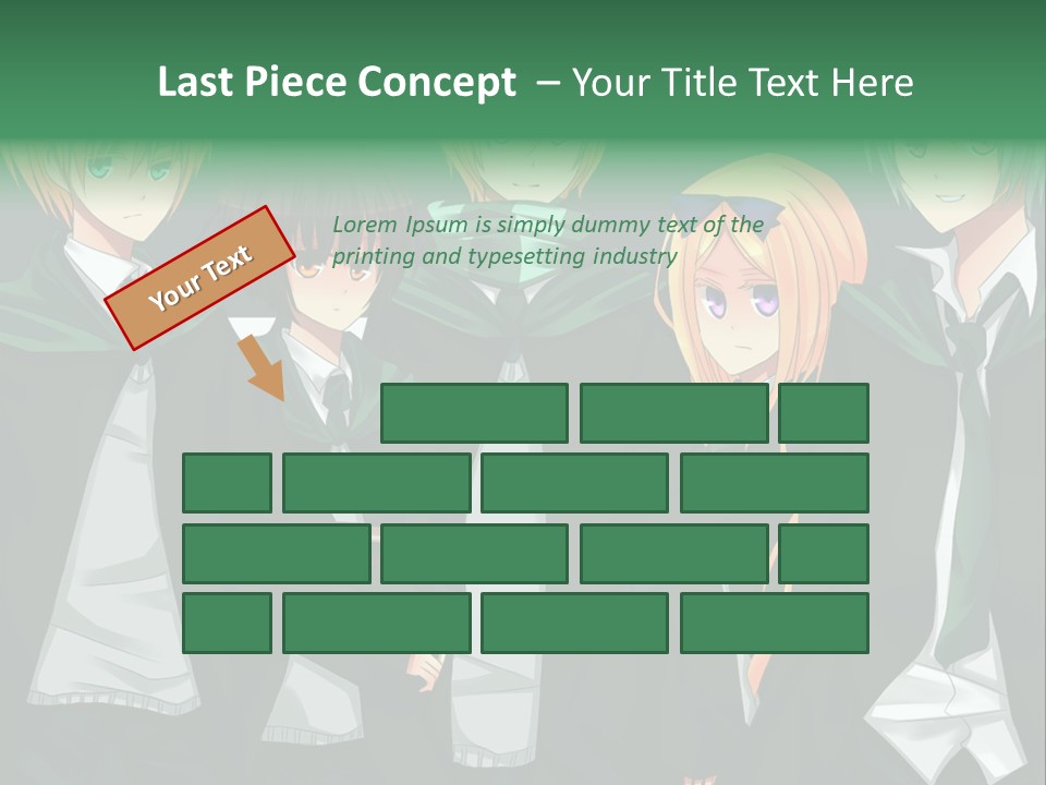 A Group Of Anime Characters Standing Next To Each Other PowerPoint Template