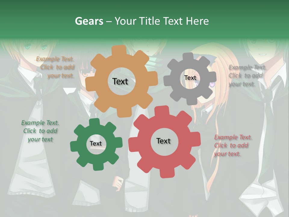 A Group Of Anime Characters Standing Next To Each Other PowerPoint Template