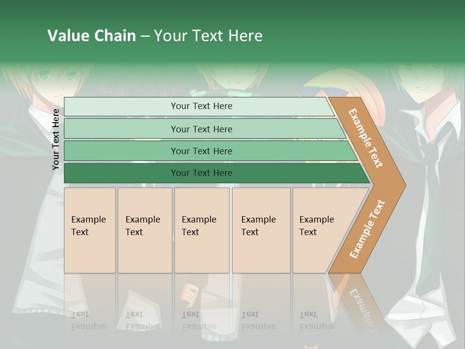 A Group Of Anime Characters Standing Next To Each Other PowerPoint Template