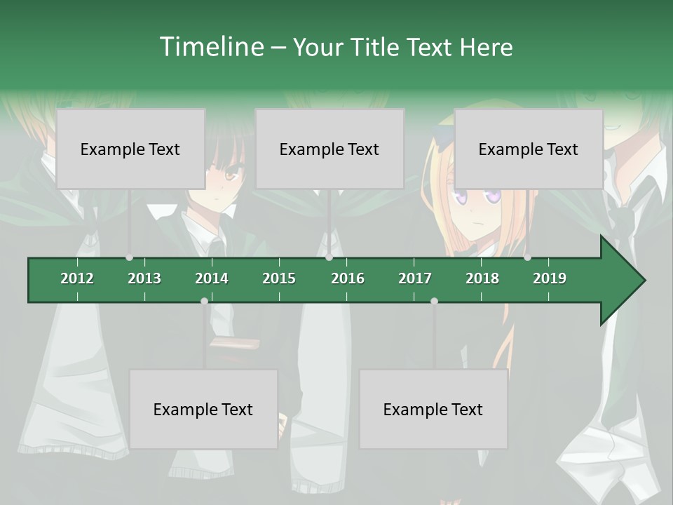 A Group Of Anime Characters Standing Next To Each Other PowerPoint Template