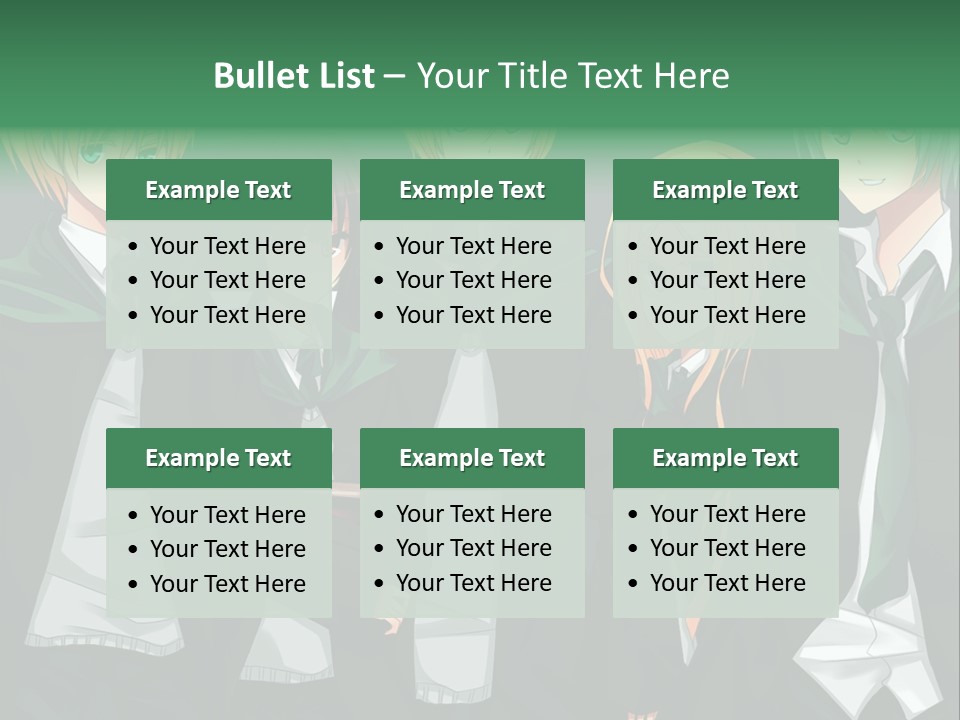 A Group Of Anime Characters Standing Next To Each Other PowerPoint Template