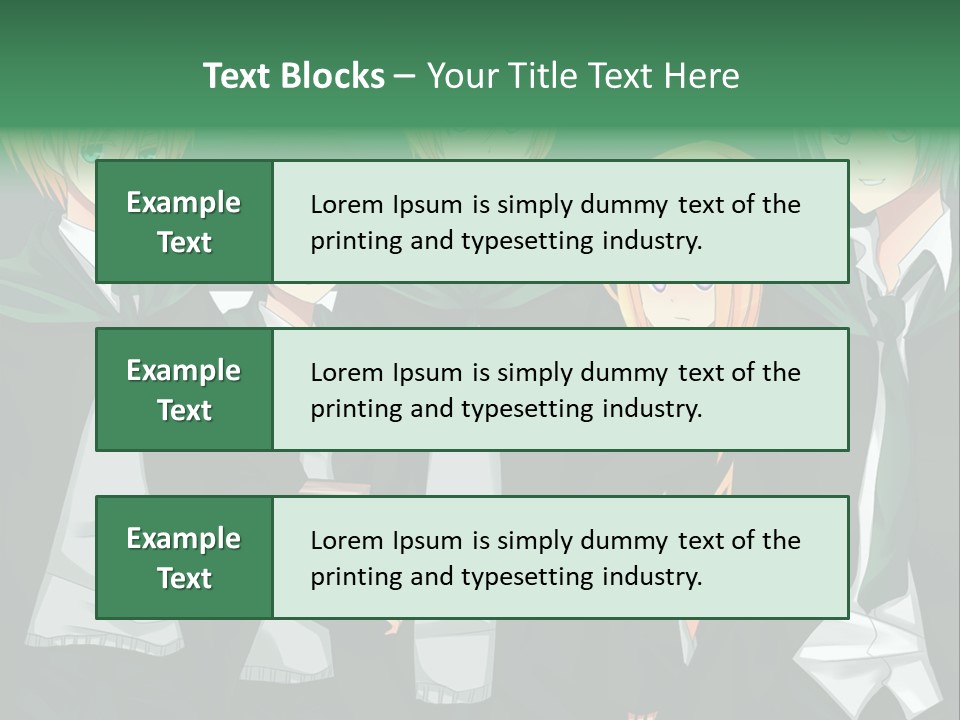 A Group Of Anime Characters Standing Next To Each Other PowerPoint Template