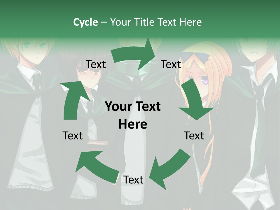 A Group Of Anime Characters Standing Next To Each Other PowerPoint Template