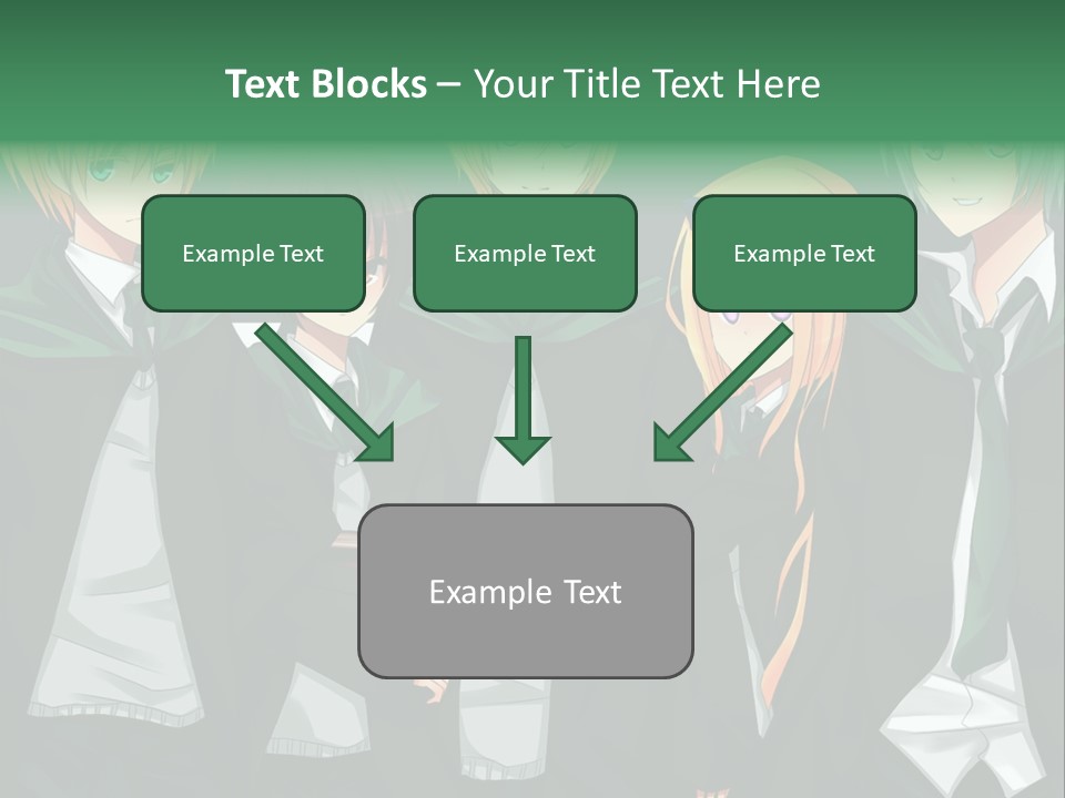 A Group Of Anime Characters Standing Next To Each Other PowerPoint Template