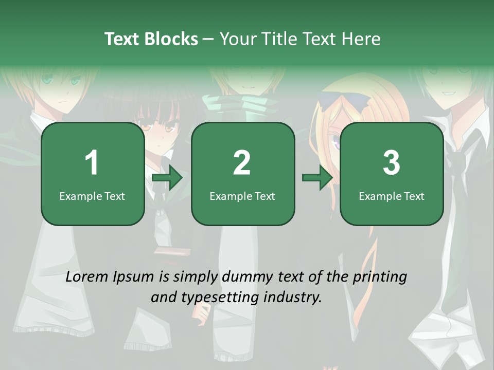 A Group Of Anime Characters Standing Next To Each Other PowerPoint Template