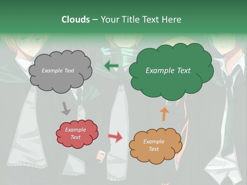A Group Of Anime Characters Standing Next To Each Other PowerPoint Template