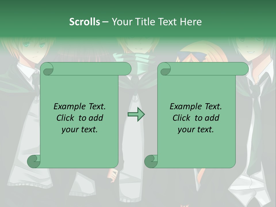 A Group Of Anime Characters Standing Next To Each Other PowerPoint Template