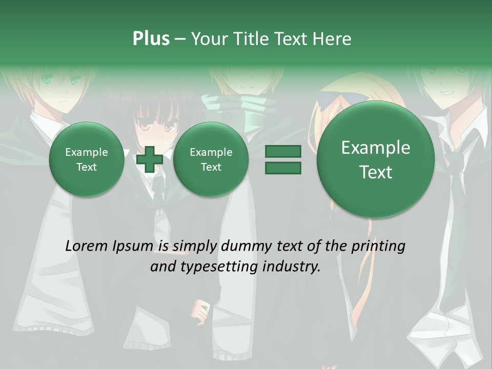 A Group Of Anime Characters Standing Next To Each Other PowerPoint Template