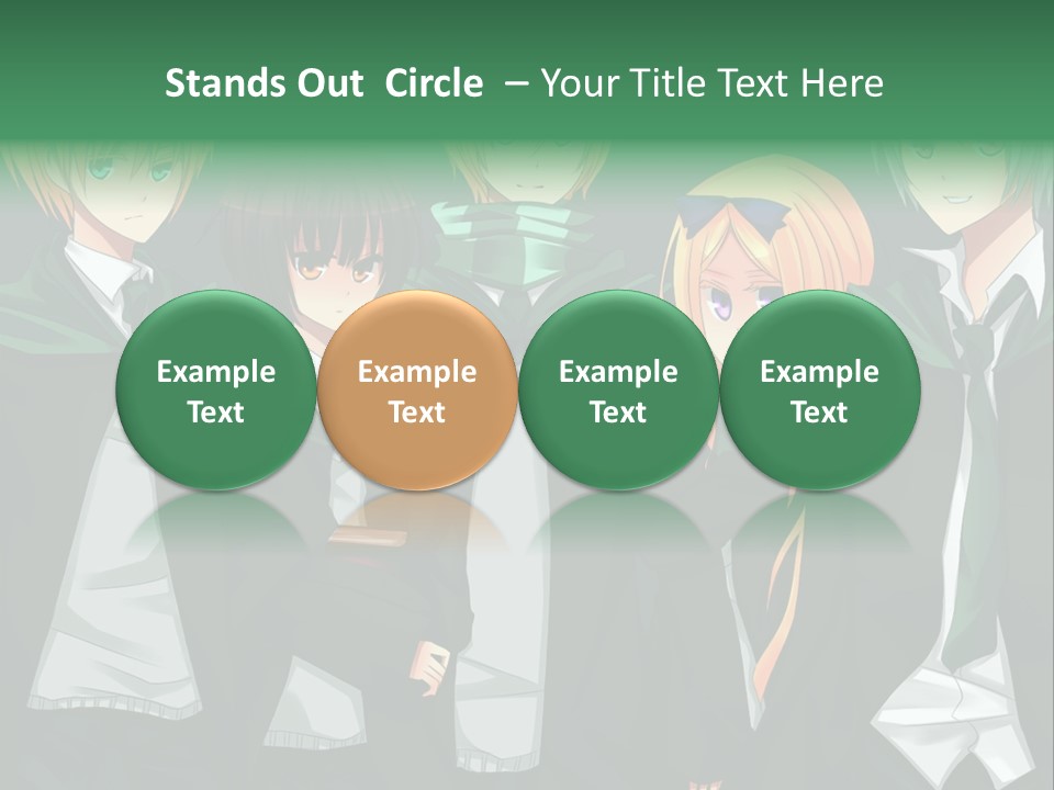 A Group Of Anime Characters Standing Next To Each Other PowerPoint Template