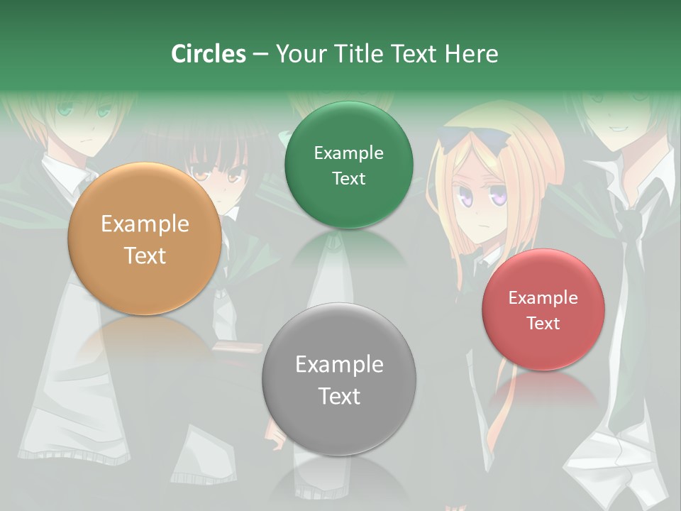 A Group Of Anime Characters Standing Next To Each Other PowerPoint Template