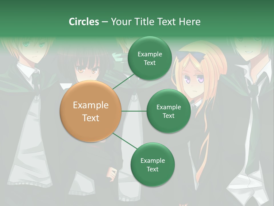 A Group Of Anime Characters Standing Next To Each Other PowerPoint Template