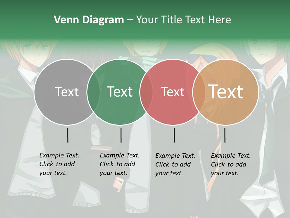 A Group Of Anime Characters Standing Next To Each Other PowerPoint Template