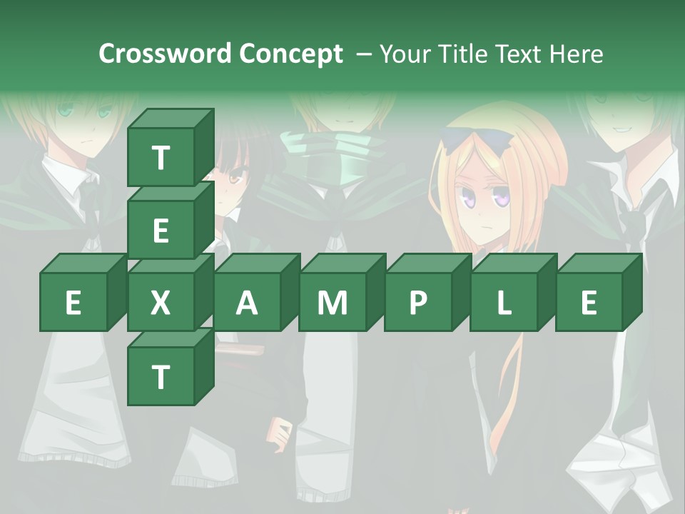 A Group Of Anime Characters Standing Next To Each Other PowerPoint Template