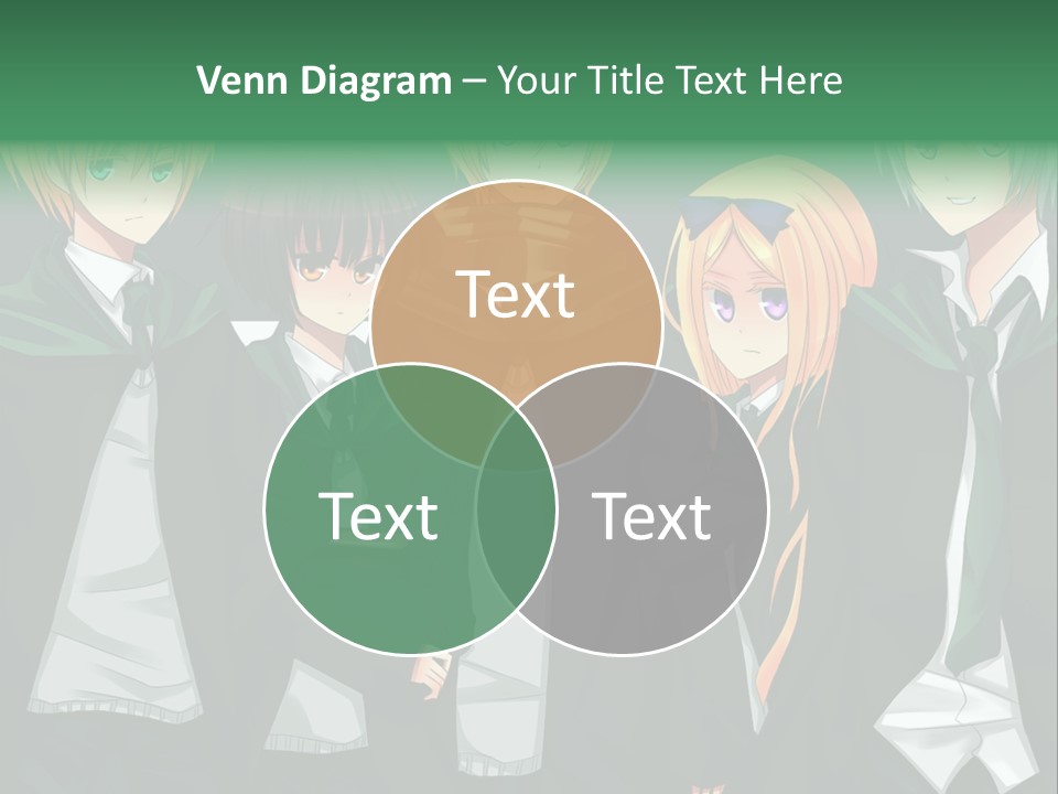 A Group Of Anime Characters Standing Next To Each Other PowerPoint Template