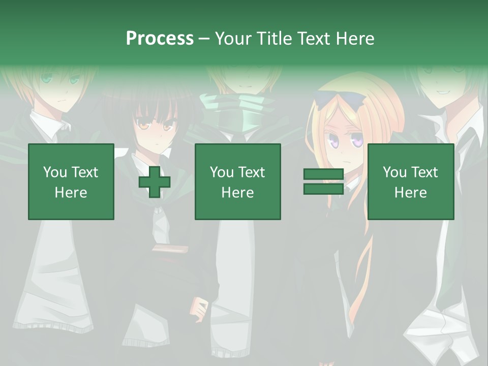 A Group Of Anime Characters Standing Next To Each Other PowerPoint Template