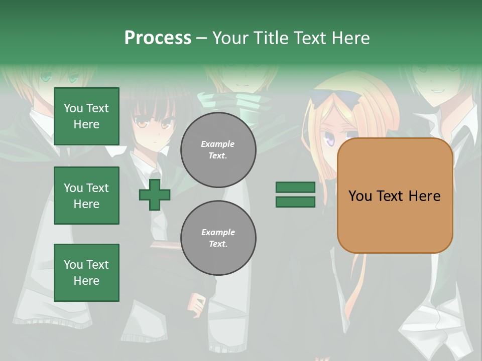 A Group Of Anime Characters Standing Next To Each Other PowerPoint Template