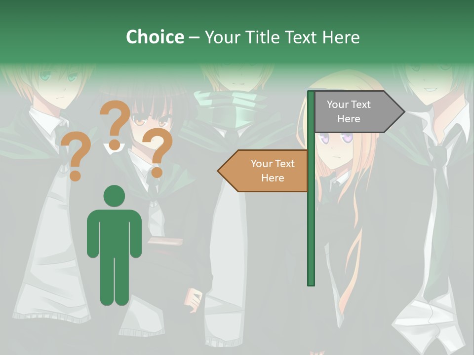 A Group Of Anime Characters Standing Next To Each Other PowerPoint Template