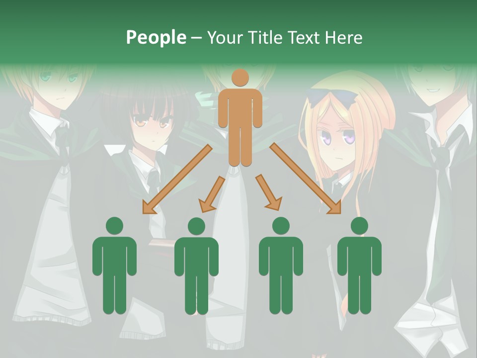A Group Of Anime Characters Standing Next To Each Other PowerPoint Template