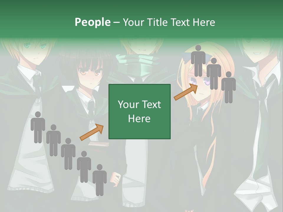 A Group Of Anime Characters Standing Next To Each Other PowerPoint Template