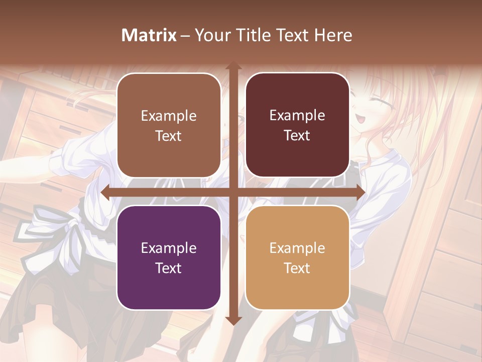 Two Anime Girls Standing Next To Each Other PowerPoint Template