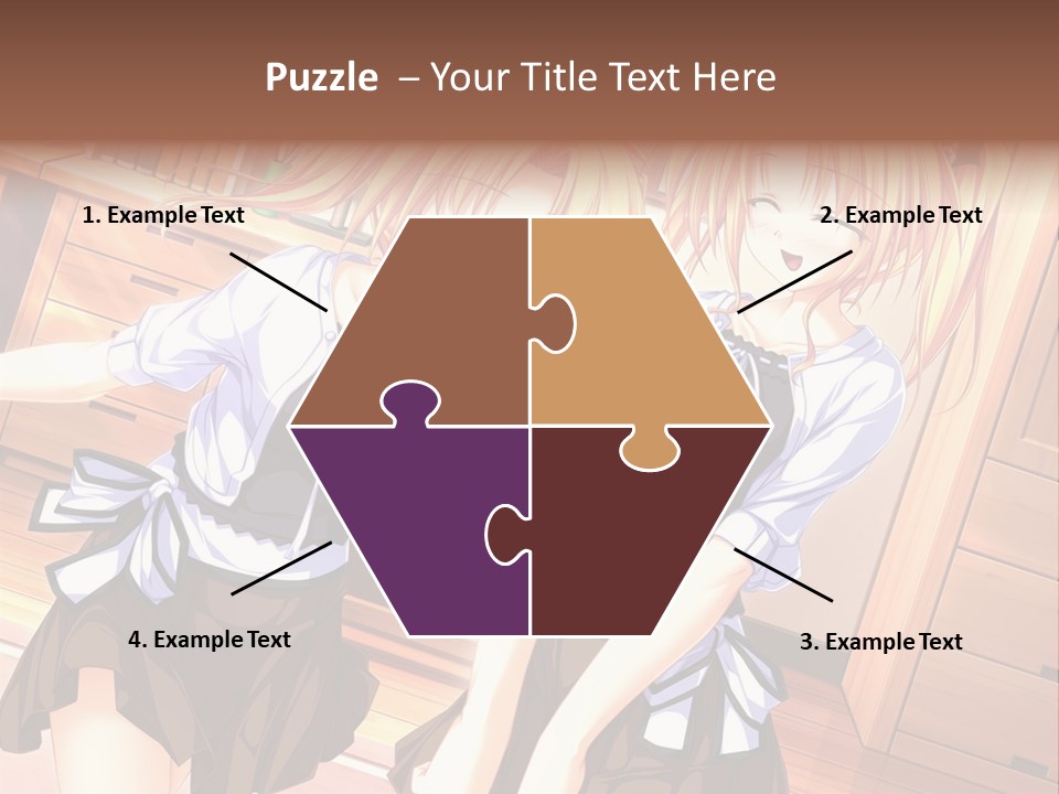 Two Anime Girls Standing Next To Each Other PowerPoint Template