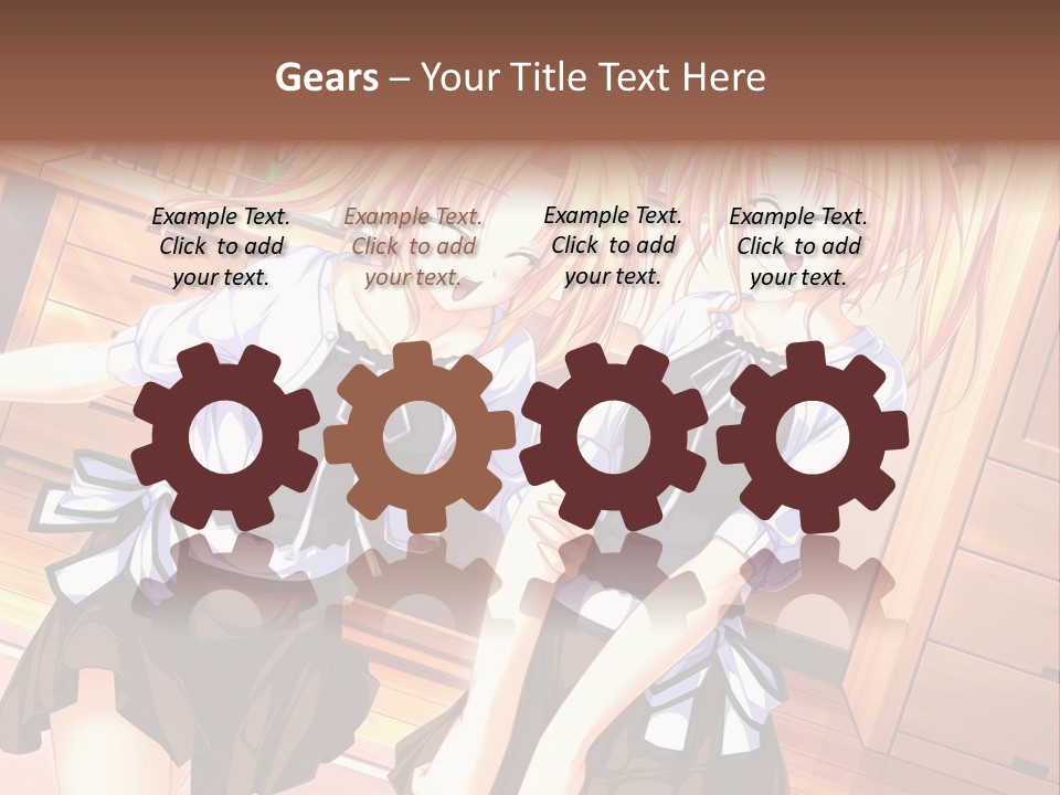 Two Anime Girls Standing Next To Each Other PowerPoint Template