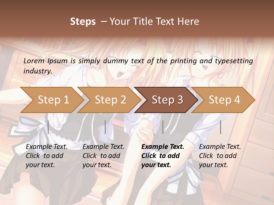 Two Anime Girls Standing Next To Each Other PowerPoint Template